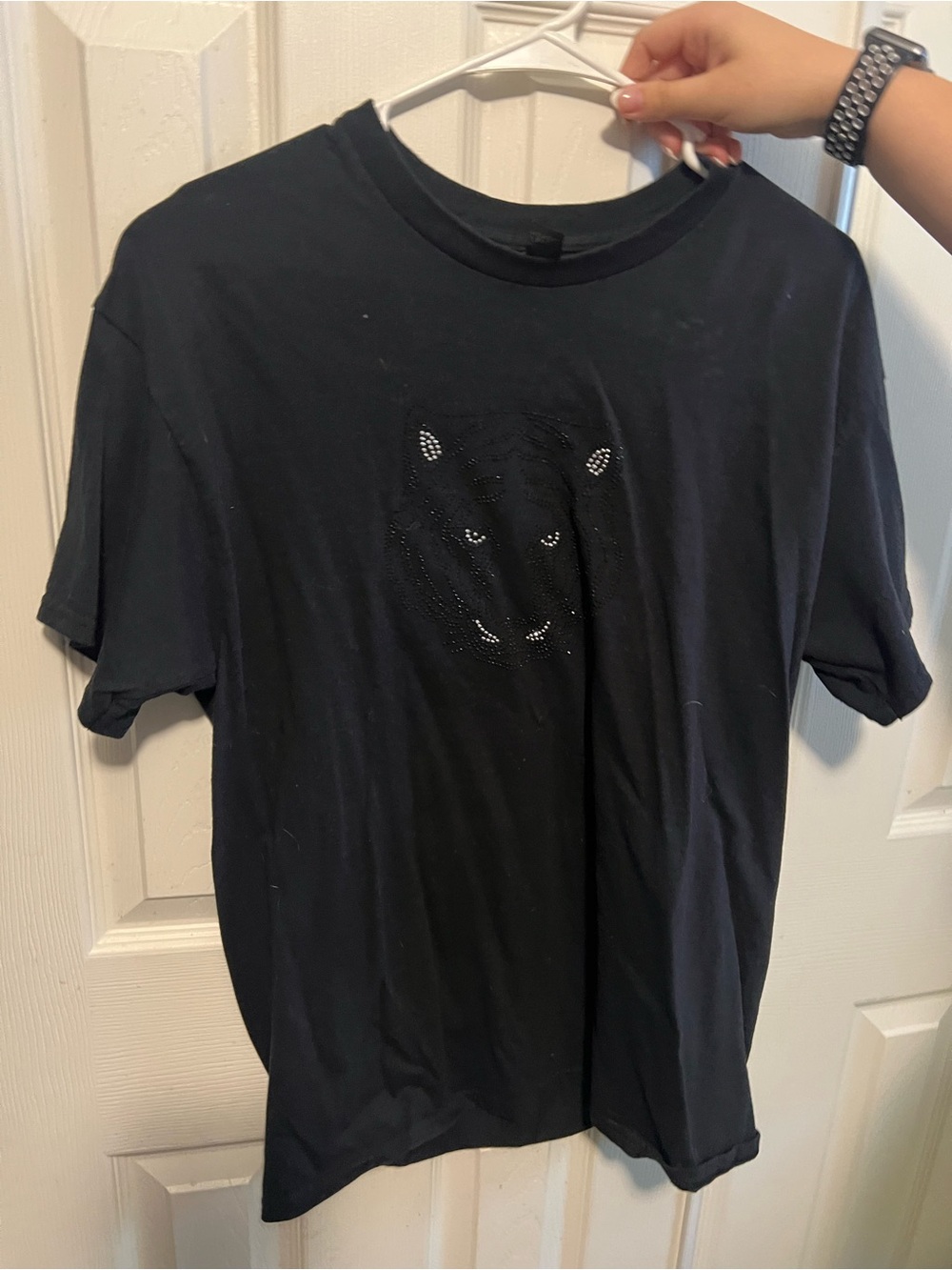Gildan Black Short-Sleeve Tee with Studded Panther Graphic